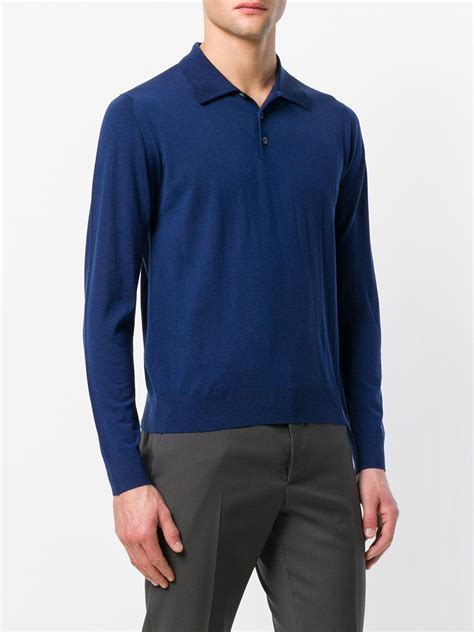 prada long sleeve silk polo.